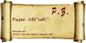 Pajer Zénó névjegykártya